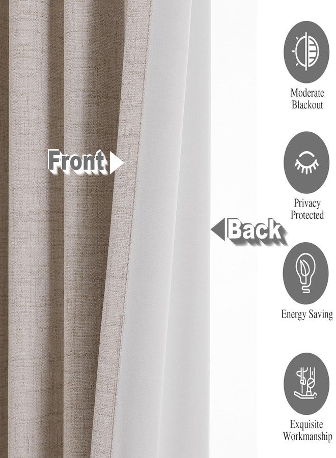 Flyfun Blackout Curtains 96 Inches Long - 2 Panels, Thermal Insulated Drapes for Living Room/Bedroom, Rod Pocket/Linen (Natural, 52W x 96L) - Image 4